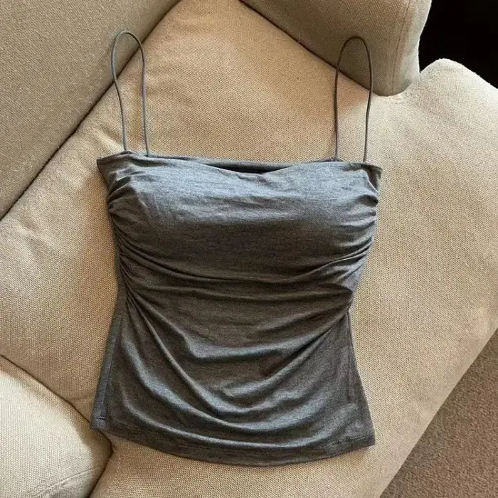 Précieux Y-Women avec soutien-gorge intégré, bretelles spaghetti, débardeurs pour femmes, document s
