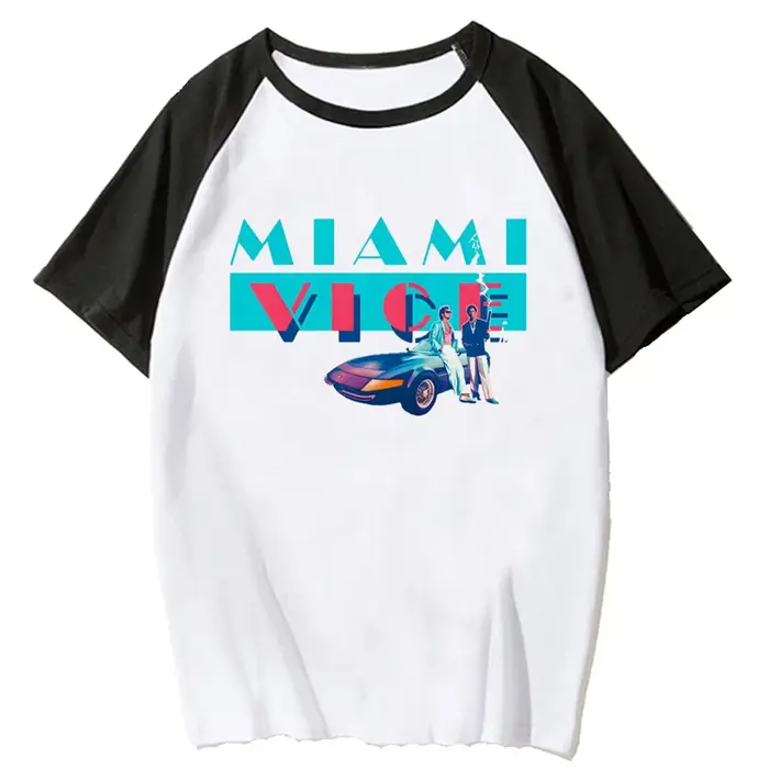 T-shirt femme, vêtement humoristique, japonais, créateur de manga, miami vice