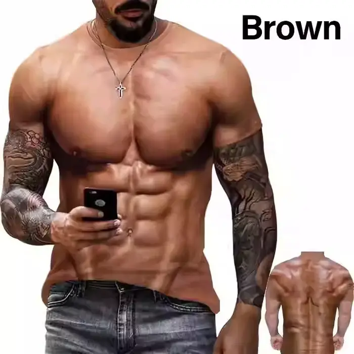 T-shirt de sport pour homme à manches courtes imprimé en 3D