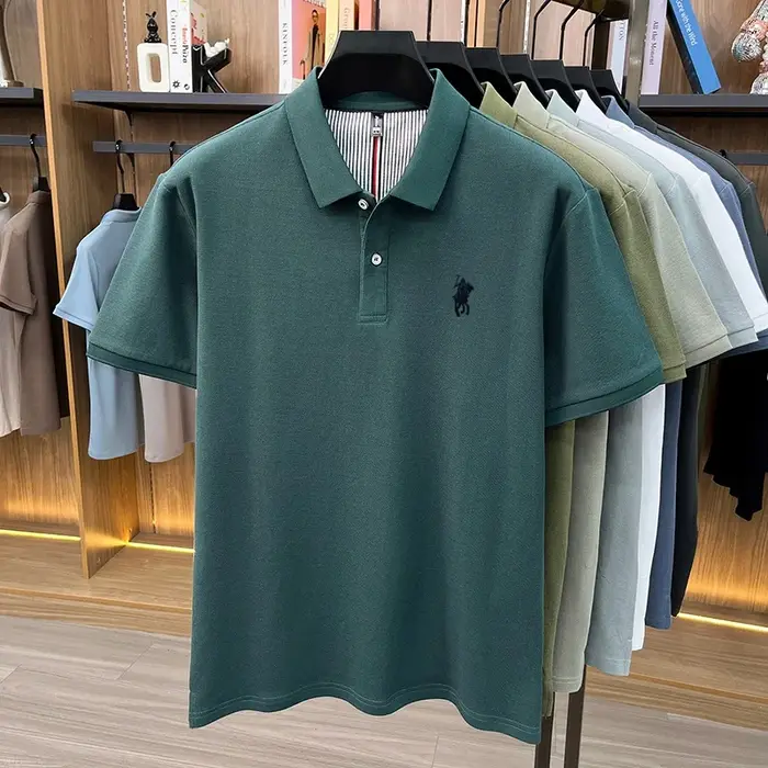 Marque haut de gamme à manches courtes polo pour hommes 100% coton été luxe poney broderie Designer nouveau mode Golf Business Casual t - shirt
