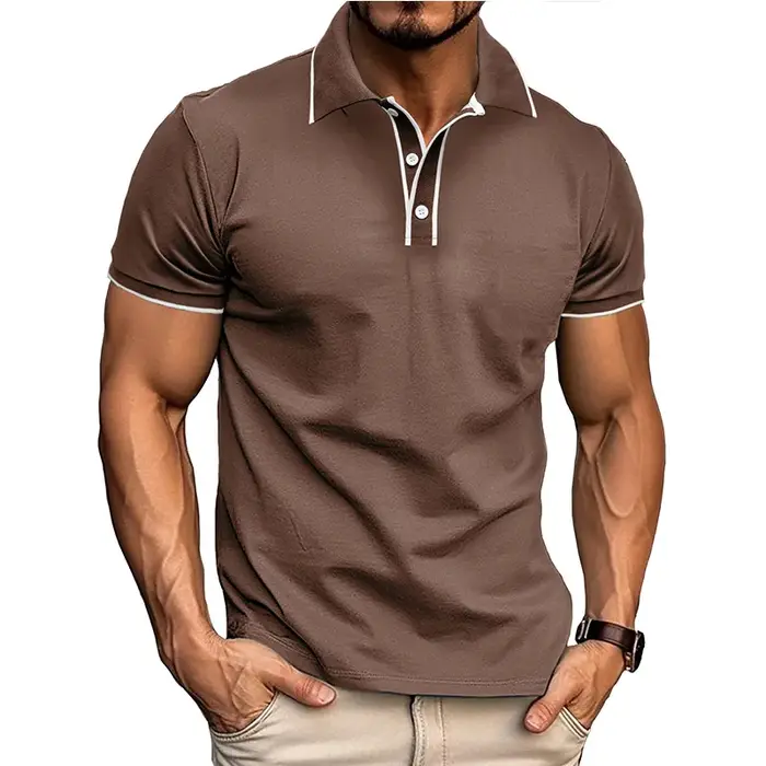 Polo à manches courtes pour hommes européens et américains
