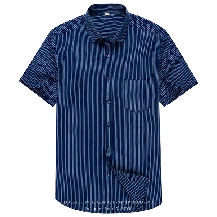 Chemise professionnelle rayée à manches courtes pour homme