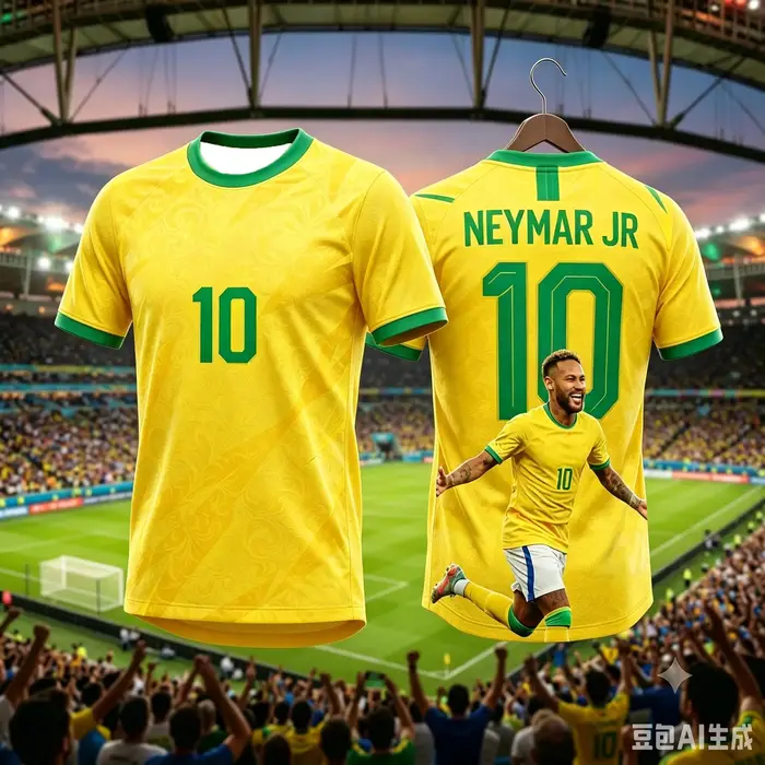 T-shirt de football Brésil pour enfants Neymar # T-shirt d'entraînement respirant à séchage rapide a