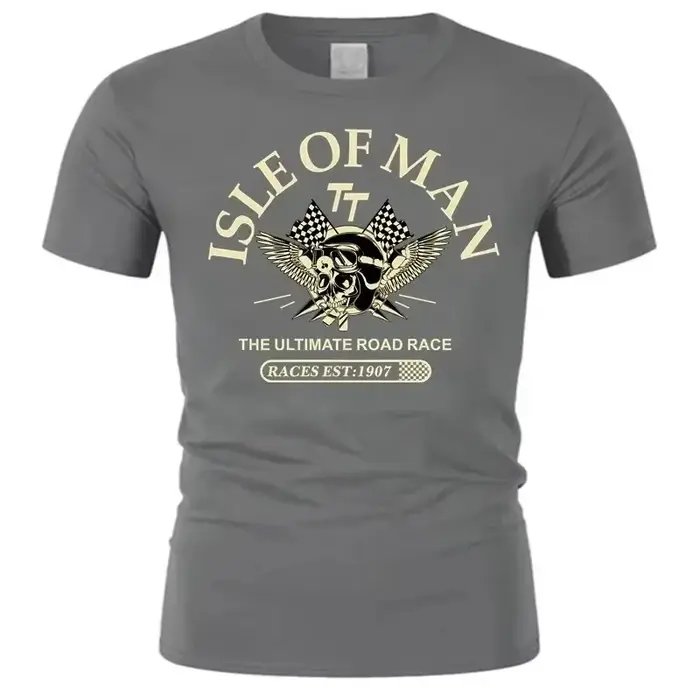 T-shirt pour hommes Isle of Man TT Races Skull Helmet