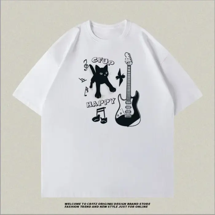 Coréen pas cher décontracté graphique imprimé coton T-shirt femmes hommes Harajuku Hip Hop Streetwear surdimensionné