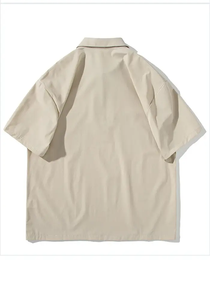 Polo homme à demi-zip et double poche