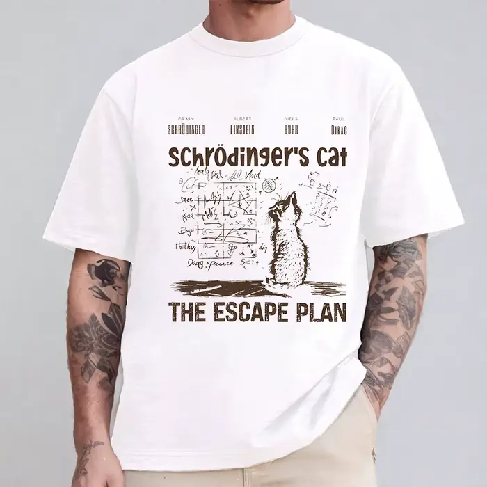 T-shirt pour hommes vêtements mode chat le Plan d'évasion Geeky imprimé t-shirts Harajuku à manches courtes