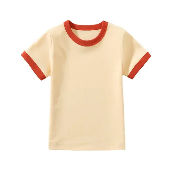 T-shirt manches courtes pour petits enfants, 100% coton, pour garçons et filles, documents assortis,