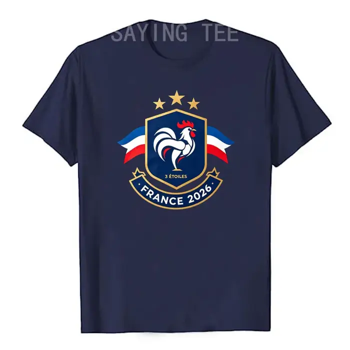 T-shirt graphique de champion de football de France 2026 - Célébrez la France ‌   T-shirt à manches 