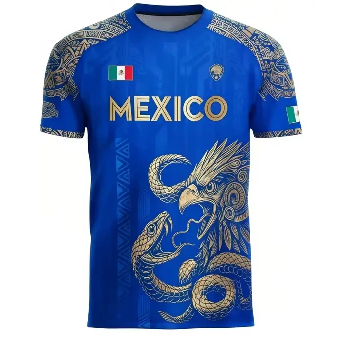 T-shirt pour homme avec imprimé drapeau du Mexique 2026, motif d'aigle 3D amusant, manches courtes,