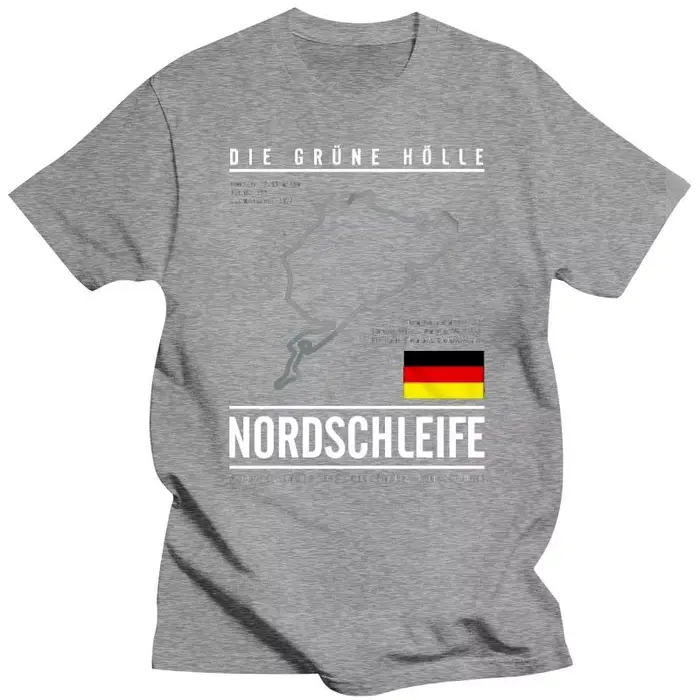 Homme drôle impression t-shirts noir nouveau à manches courtes décontracté Nurburgring Grand Prix t-shirt piste de