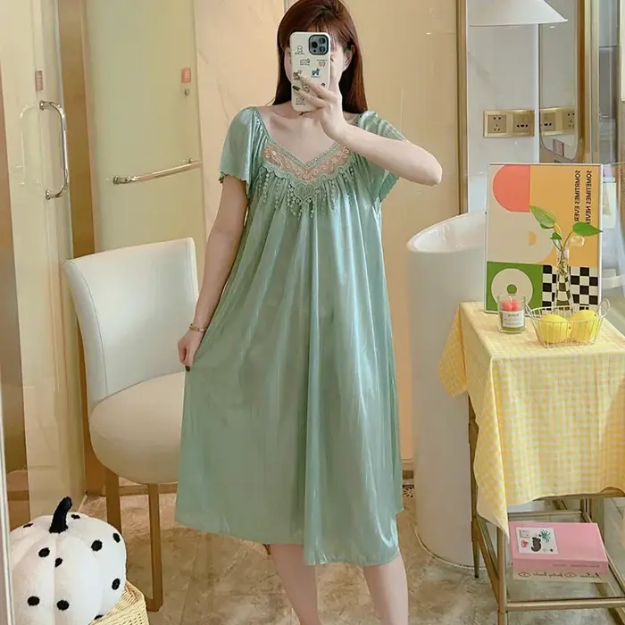 Slip robe de nuit femmes à manches courtes vêtements