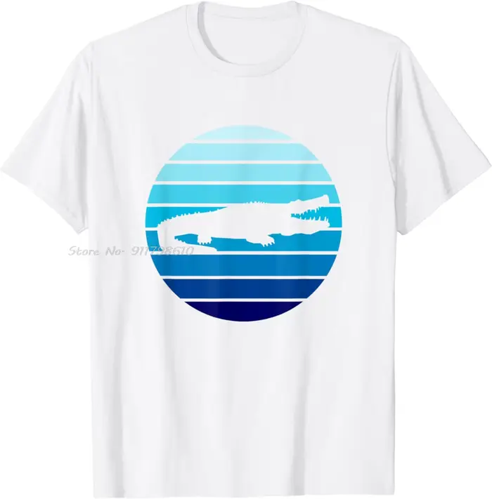 Nouveau T-shirt surdimensionné été Crocodile rétro décontracté coton