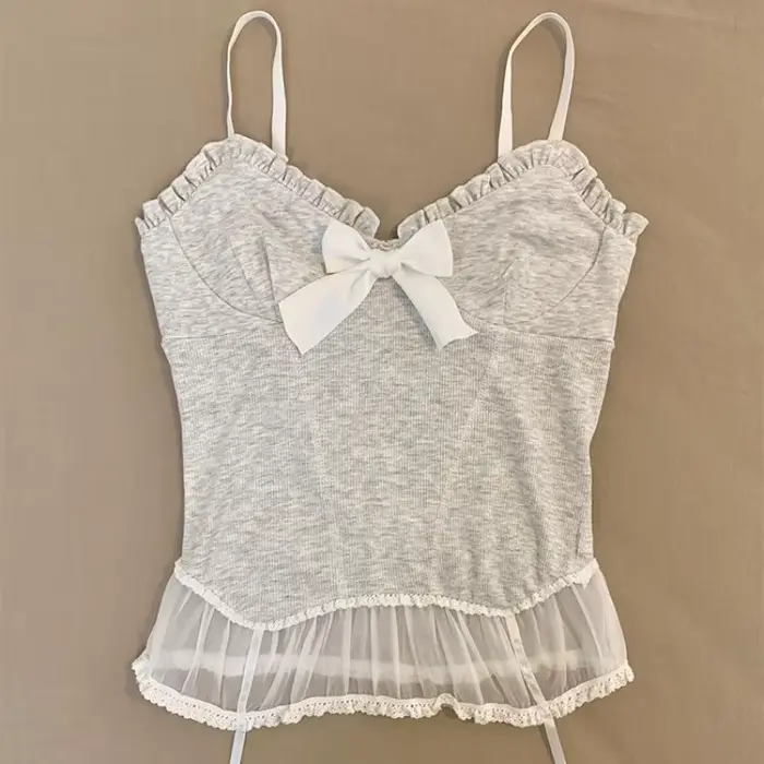 Kawaii débardeur femmes blanc dentelle Camisole Sexy Chic
