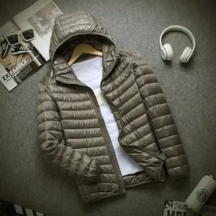 Nouvelle marque automne hiver doudoune légère hommes mode à capuche court grand Ultra-mince léger jeunesse mince manteau