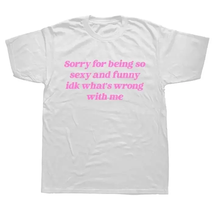 T-shirt vintage avec impression graphique « Désolé pour être si sexy et drôle »