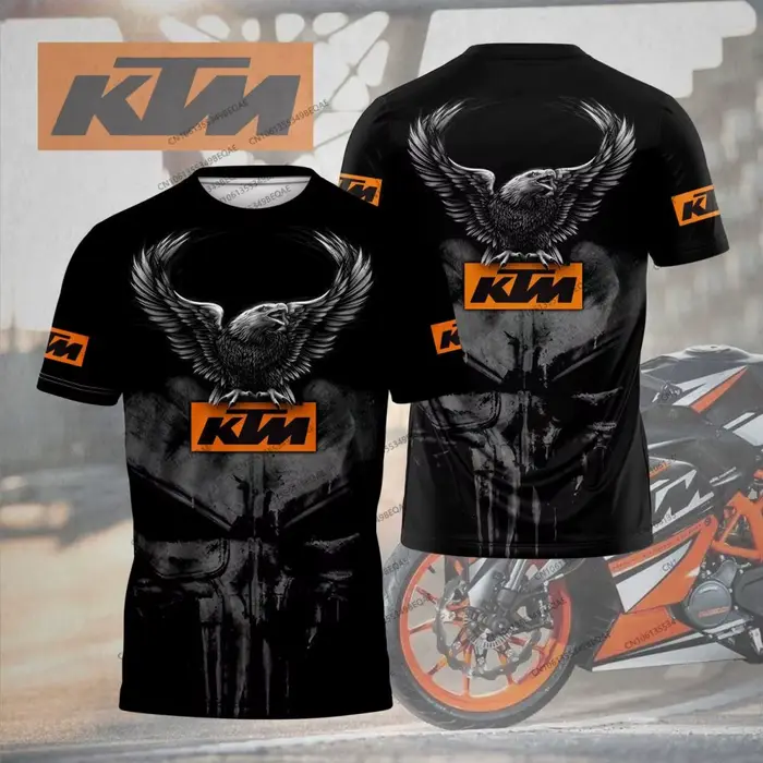 T-shirt de moto pour homme KTM, imprimé 3D, respirant, séchage rapide, décontracté, pour le motocros