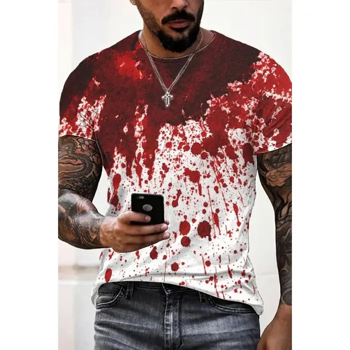 T-shirts pour hommes problème résolu sanglant imprimé