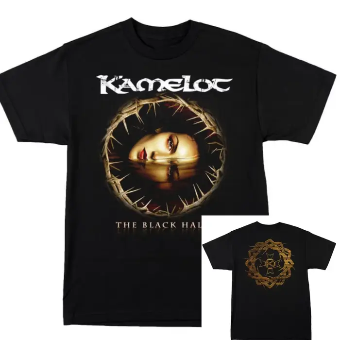 Kamelot The Black Halo Band T-Shirt en coton avec motif graphique pour hommes et femmes