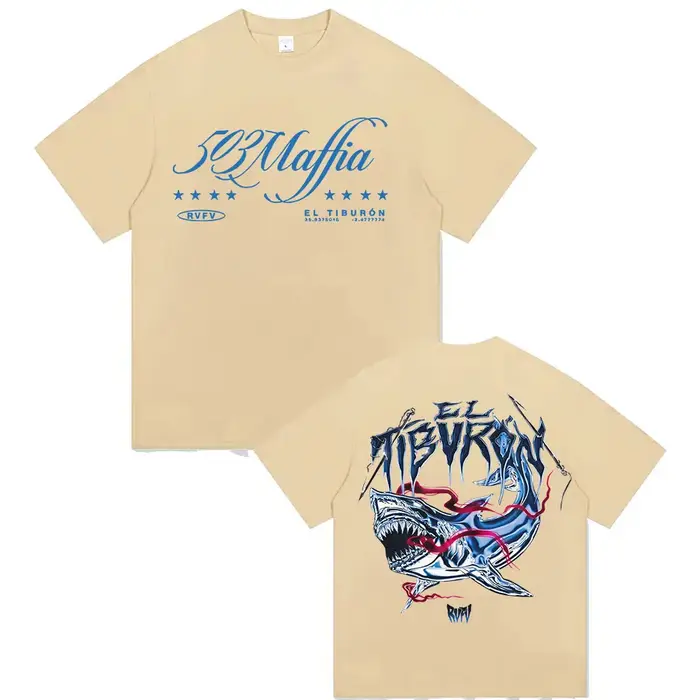 Rappeur RVFV EL TIBVRON Tour 2025 Merch T-Shirt hommes femmes rétro haute qualité mode T-shirts Hip Hop surdimensionné