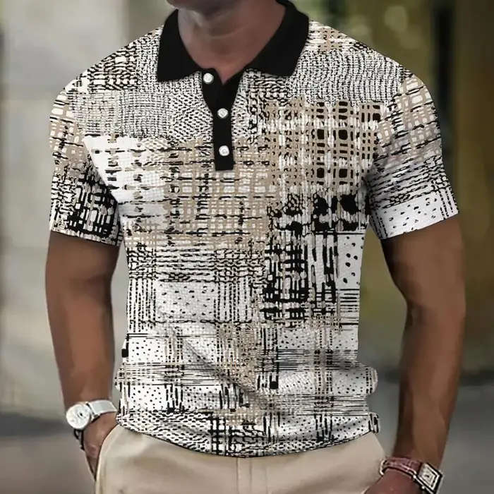 2023 Vente chaude Polo T-Shirt pour hommes 3d Spot imprimé vêtements pour hommes rue décontracté à m