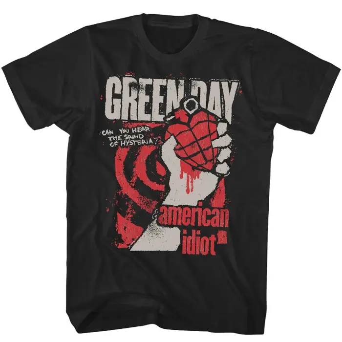 Green Day American Idiot Hysteria T-shirt homme Rock Music groupe classique