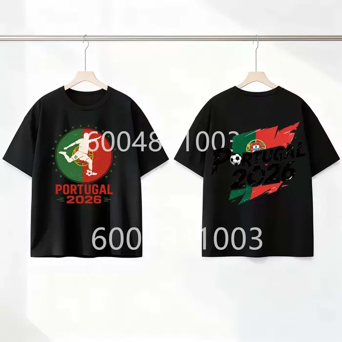 Chemise pour enfants avec drapeau du Portugal, style rétro, graphique, garçons, filles, été, coton, manches courtes, petit fan de football, vêtements décontractés pour tous les jours