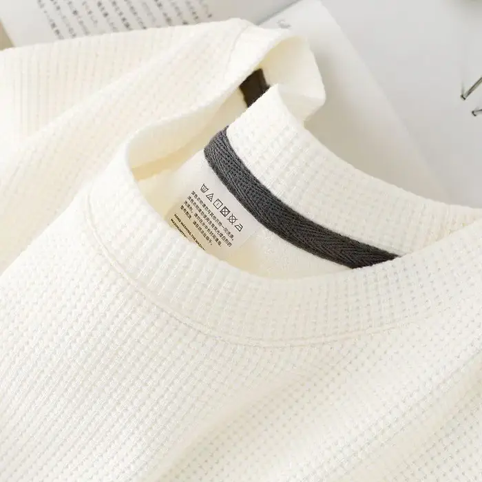 T-shirt gaufré à manches courtes pour hommes et femmes, haut d'été japonais à col rond et demi-manch