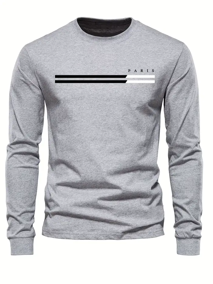 T-shirt à manches longues et col rond pour homme