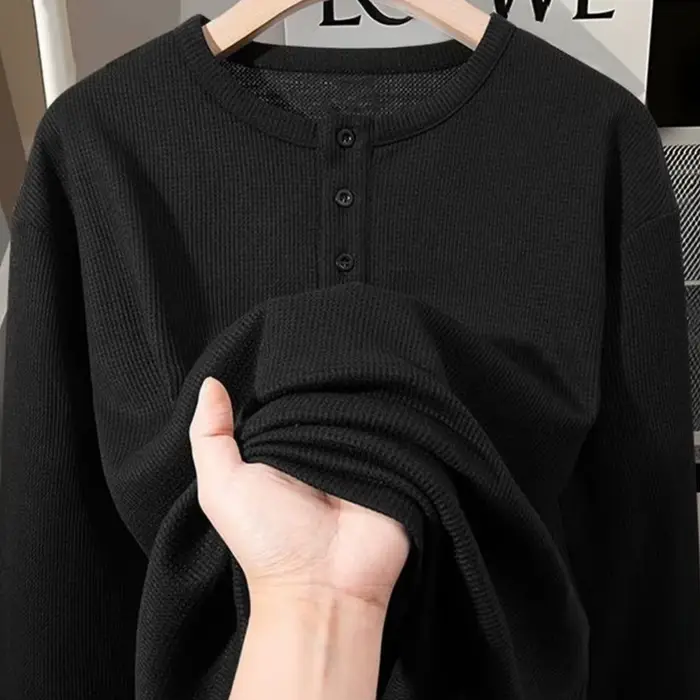 T-shirt à col Henry pour homme