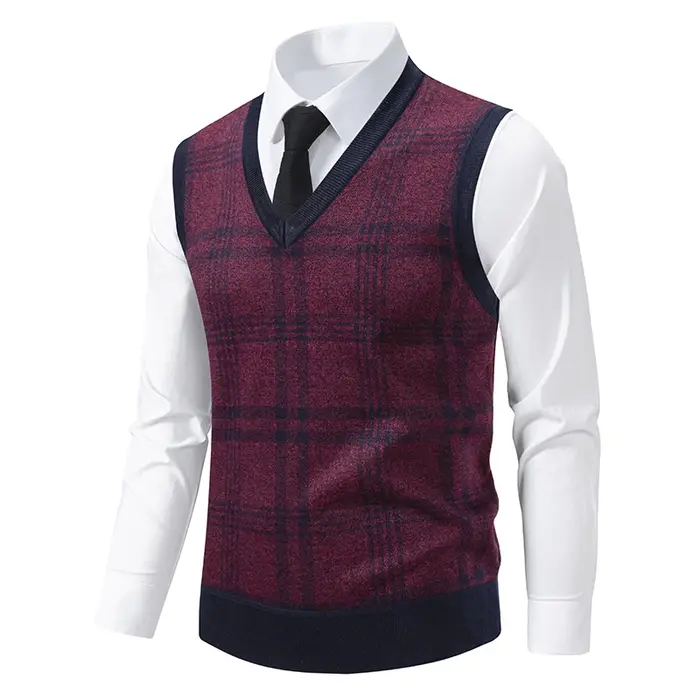 Gilet en tricot sans manches pour homme 2026 – Pull léger décontracté à col en V
