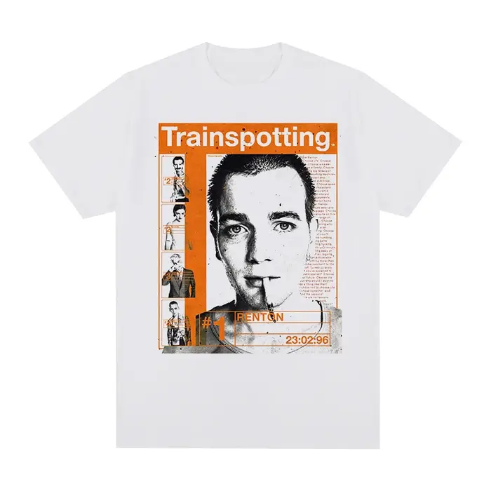 Trainspotting t-shirt Vintage nouveau Portrait rétro Design classique britannique populaire coton hommes