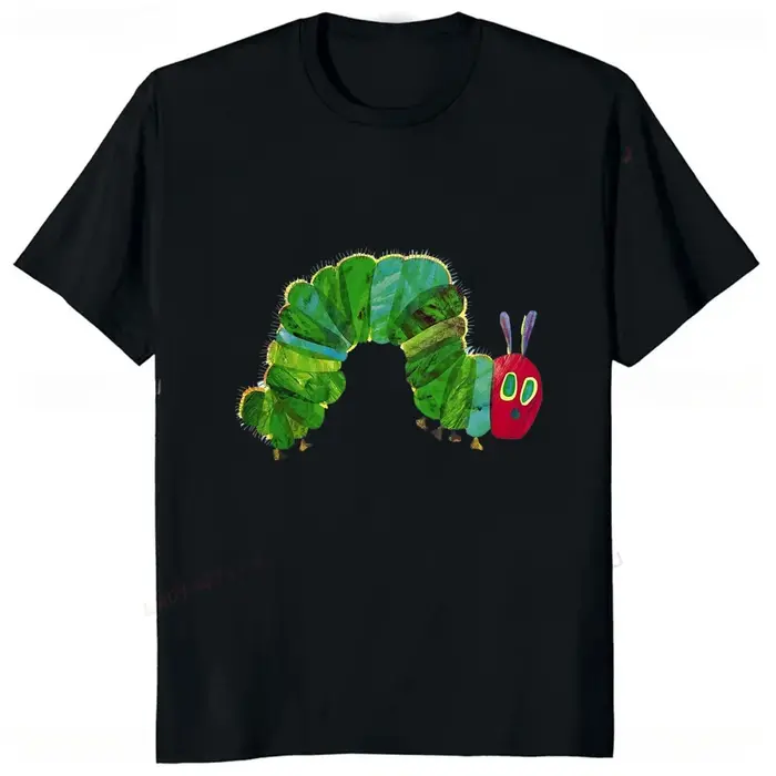 Le chenille très affamée dessin animé imprimé t-shirt Style d'été décontracté mode Couples vêtements Y2K Harajuku unisexe t-shirts