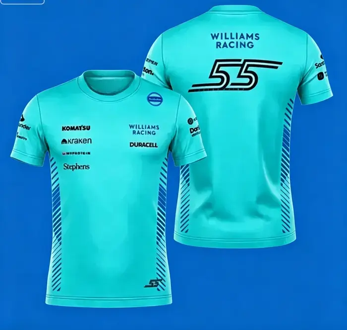 T-shirt d'équipe 2026 Carlos, maillot de la Formule Barcelone 2025, T-shirt pour hommes, femmes, enfants, fans, T-shirt imprimé en 3D