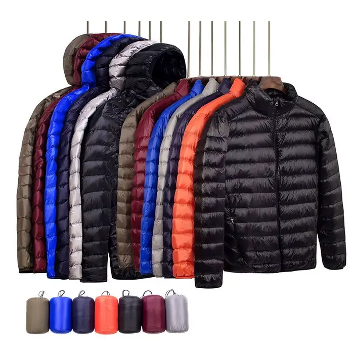 Nouvelle marque automne hiver doudoune légère hommes mode à capuche court grand Ultra-mince léger jeunesse mince manteau