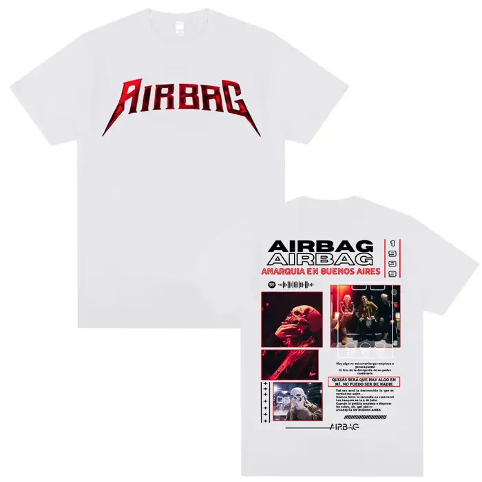 Chanteur Airbag Anarquia En Buenos Aires Album 2026 Tour T-shirt Hommes Femmes Mode Vintage 100% Coton Manches Courtes T-Shirts Hauts