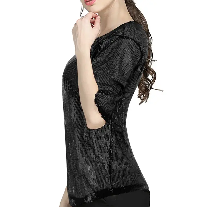 T-shirt pour femmes avec paillettes brillantes