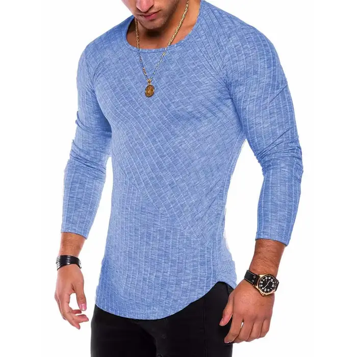 T-shirt Rayé à Manches sulfet Col Rond pour Homme Streetwear