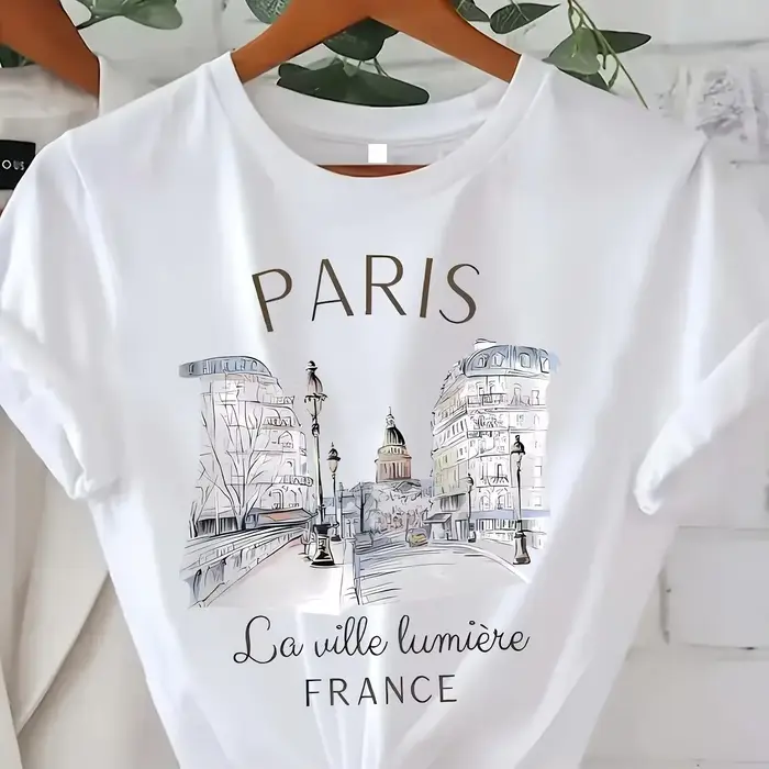T-shirt imprimé Paris années 90 pour femme