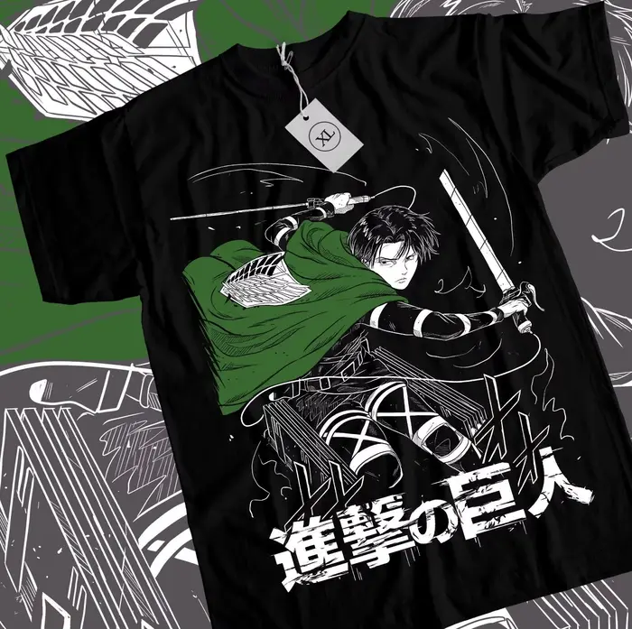 Levi Shingeki T-shirt No Kyojin attaque sur Titan Anime AOT chemise d'horreur toutes tailles