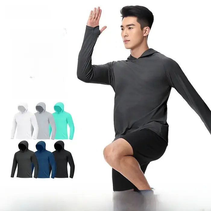 T-shirt de fitness à manches longues pour homme