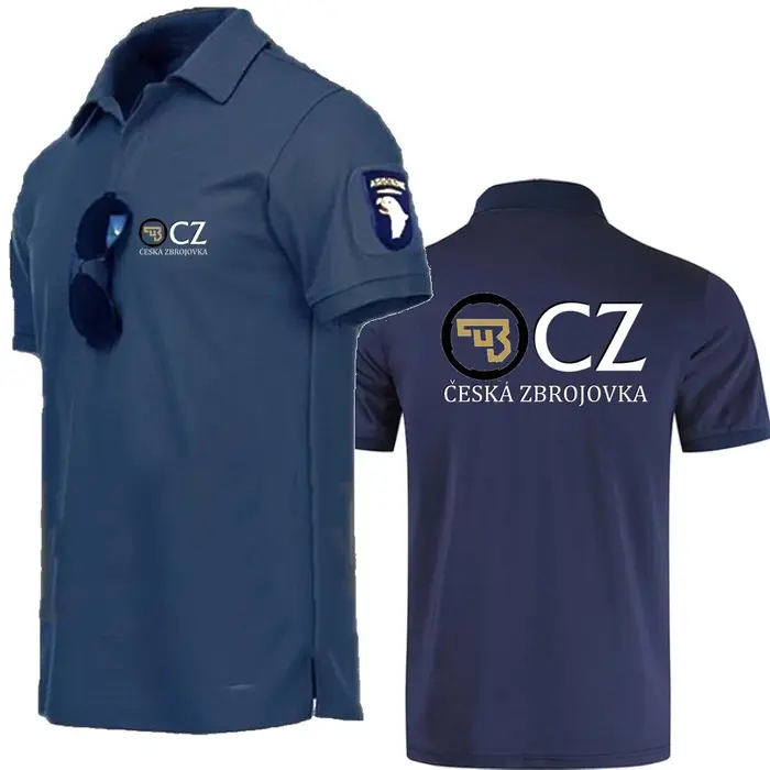 Polos pour hommes Style militaire T-Shirts respirant armée Combat tactique t-shirt CZ Ceska Zbrojovka armes à feu