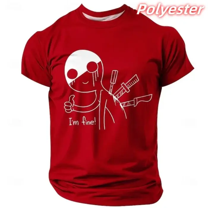 Dessin animé couteau motif t-shirt pour hommes amusant humoristique 3D imprimé à manches courtes T-S