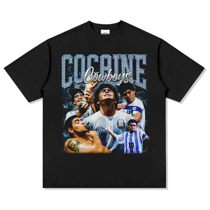 Diego Maradona coton t-shirt de football pour hommes maillot argentin 1986 champion chemise commémor