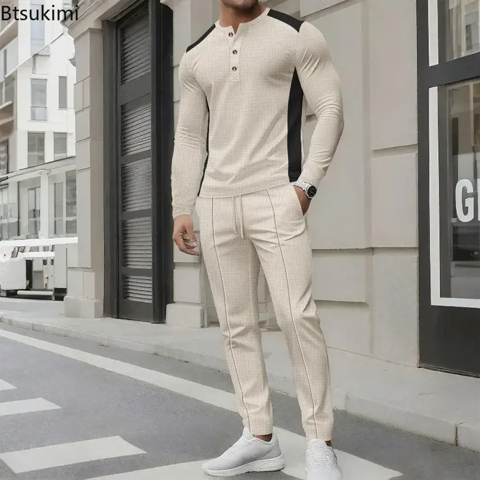 Henley – T-Shirt à manches longues pour hommes