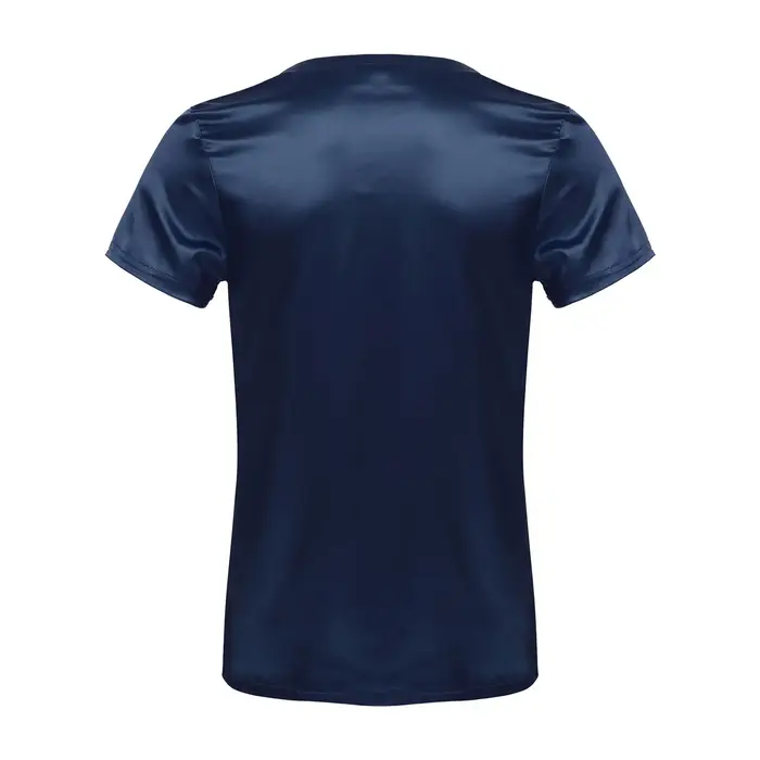 Iiniim-T-Shirt en Satin à Manches Courtes et Col en V pour Homme