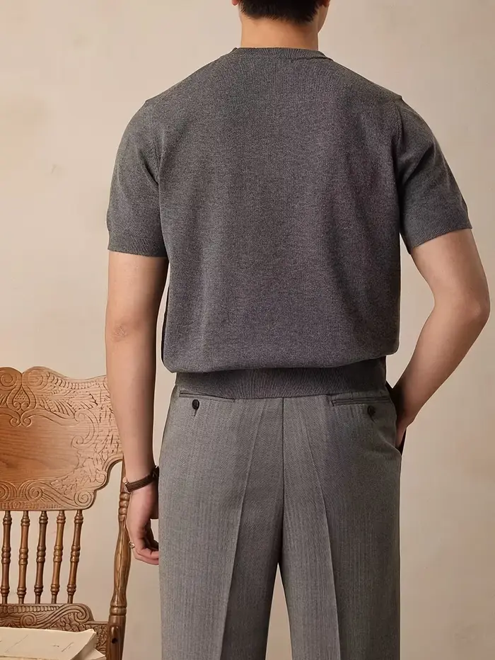 LVLAEA T-shirt en tricot pour hommes