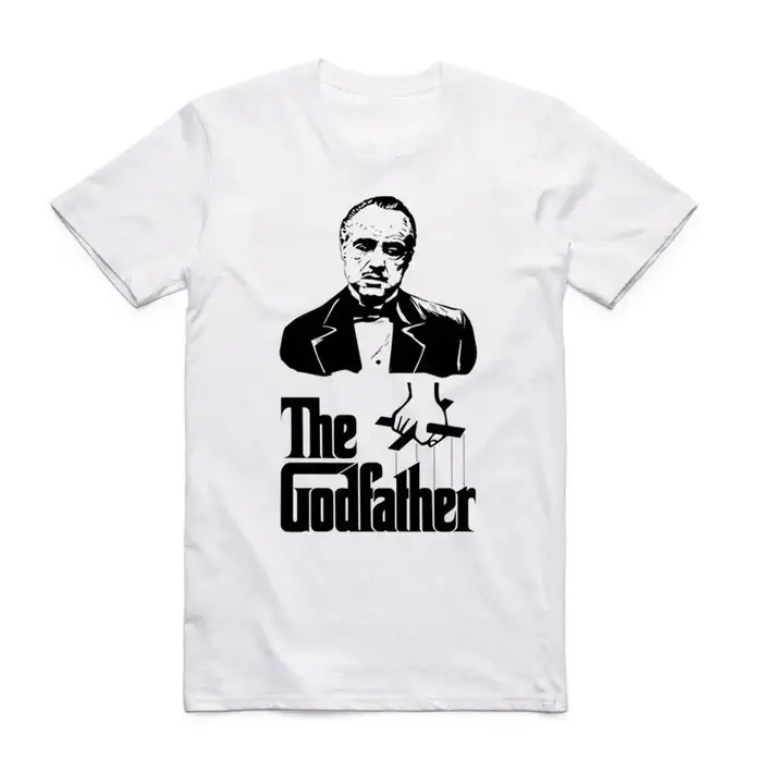 2019 hommes imprimer célèbre film le parrain classique t-shirt col rond à manches courtes été
