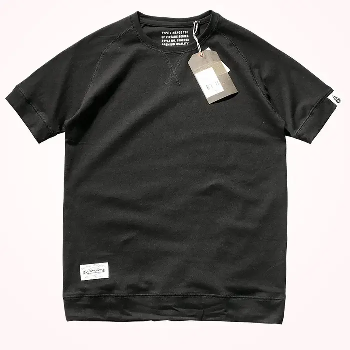 T-shirt uni à manches Leurs lan pour hommes, manches courtes, col rond, 2025 coton, fond lavé, mode 
