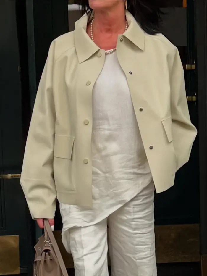 Casquettes amovibles revers manches longues poches veste femmes Vintage col rabattu simple boutonnage haut ample nouveaux manteaux d'automne pour dames